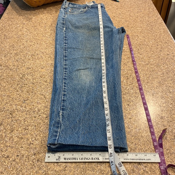 Carhartt Blue Jeans WITH FLAWS Stains and CUT OFF Relaxed Fit Tag Says 38 Waist - Picture 15 of 17